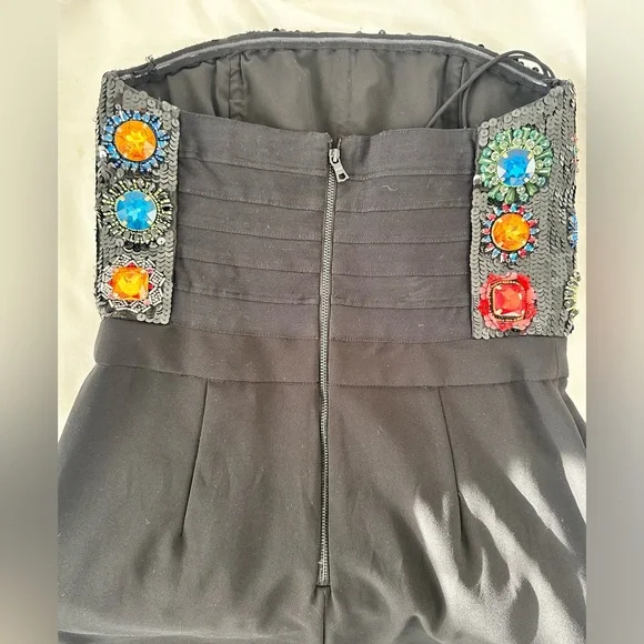 Alice + Olivia Black Jumpsuit Wide-Leg Design - Picture 5 of 8